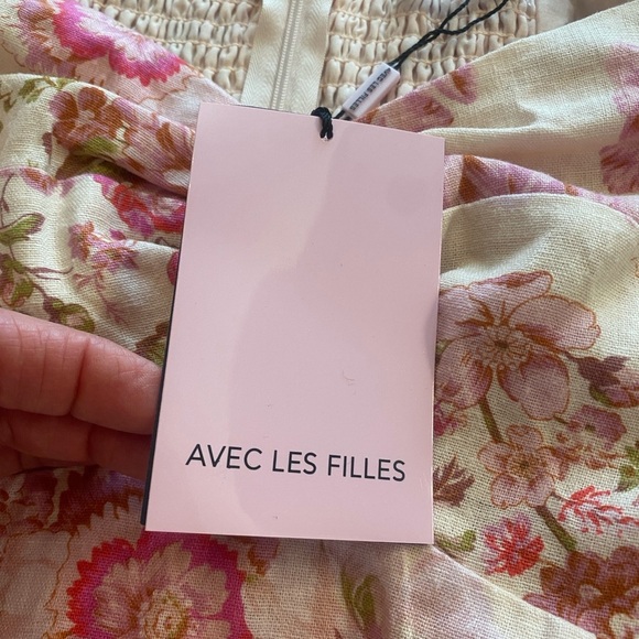 Women’s Floral Sweetheart Neck Puff Sleeve Long Feminine Avec Les Filles New 6 - Picture 13 of 16